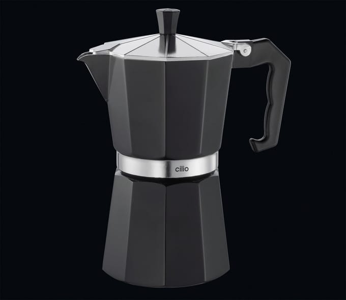 Cilio Classico Aluminium Koffiezetter voor 6 Espresso Kopjes - Zwart