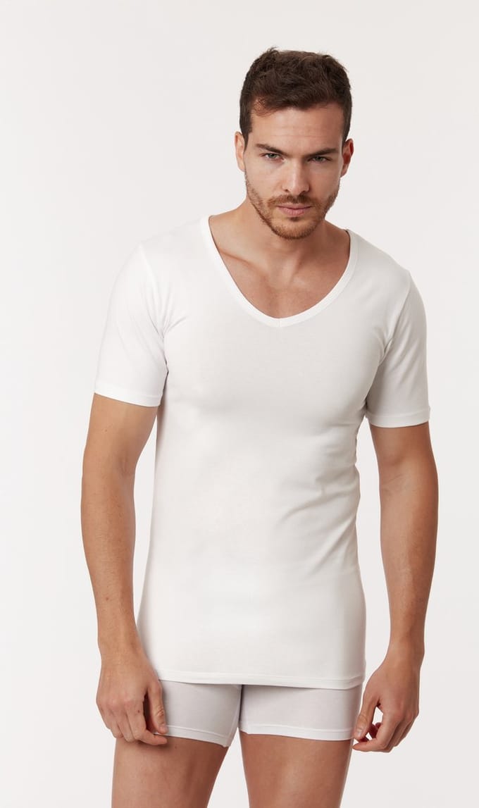 Woody T-shirt V-hals Single Pack Wit L