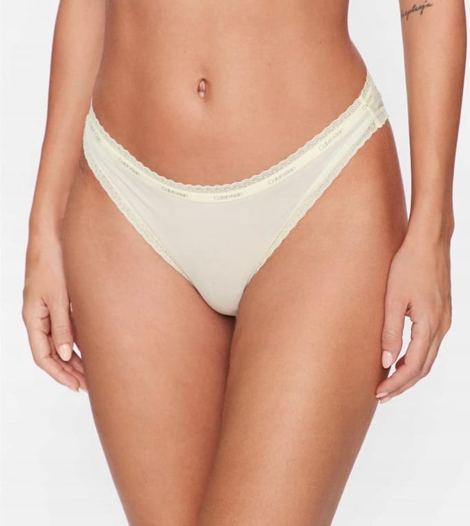Calvin Klein TIA - Dames Slip - Geel - Kant - Met Logo