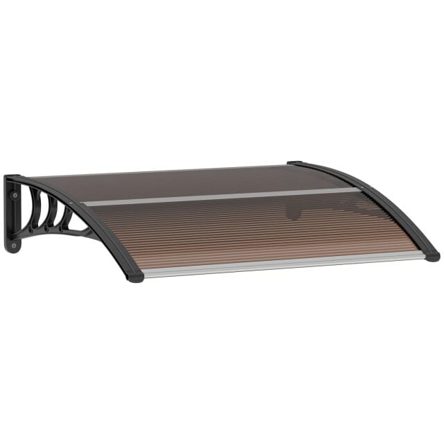 4goodz Deurluifel Afdak 75x100 cm - Overkapping polycarbonaat - Bruin