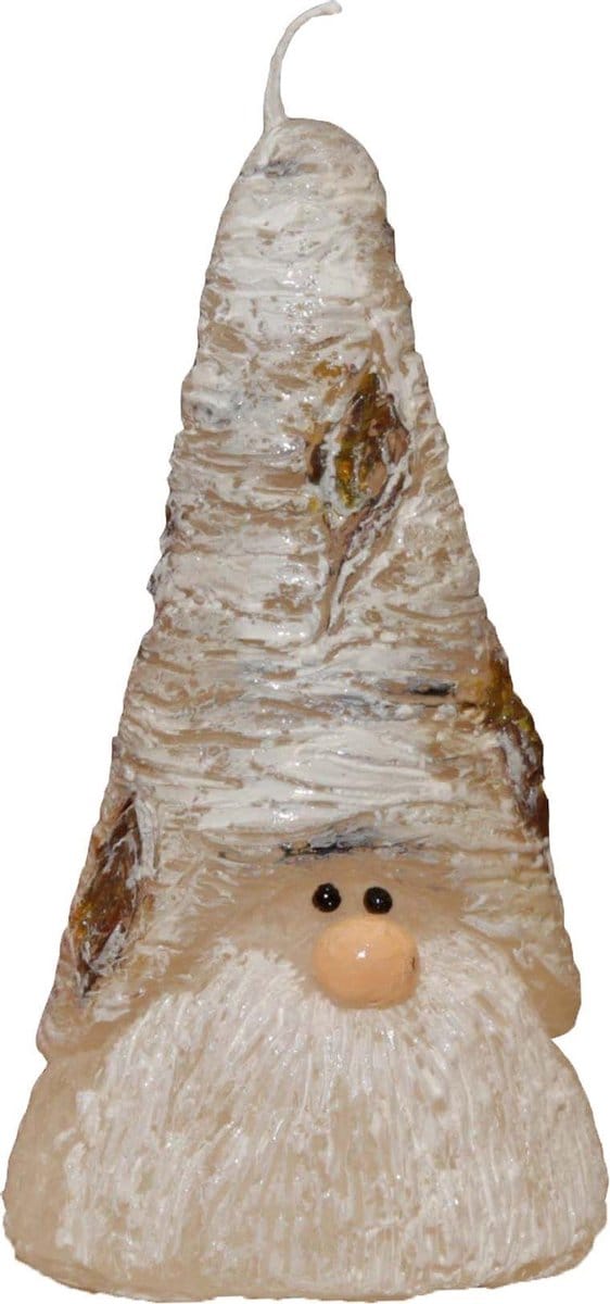 Kerst - kaars - Woody - 6x10x8,6 cm - kerst - kabouter - kerstverlichting - PER 2 STUKS