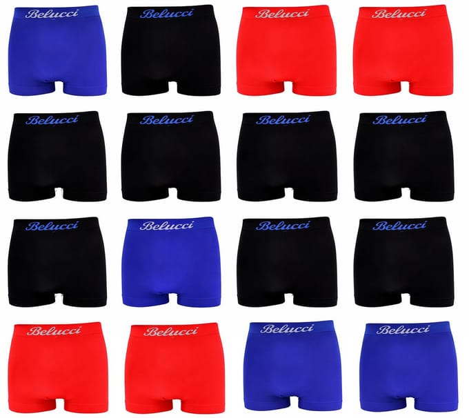 Belucci Microfiber Mega Pack Multikleuren Heren Boxershorts - 16 -pack - Maat M/L