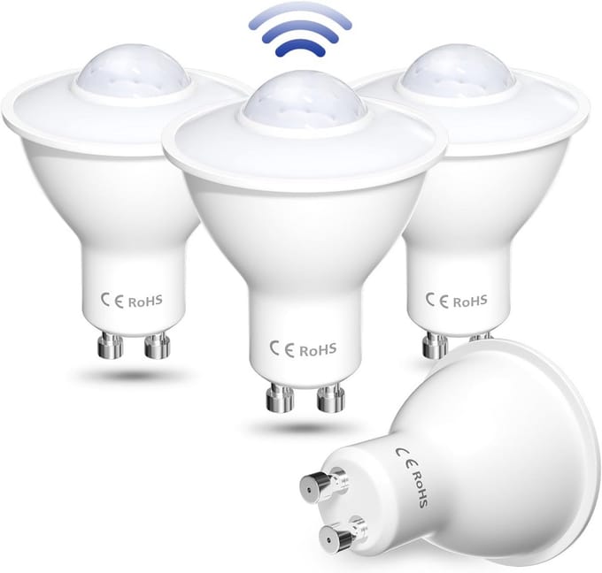 5W GU10 LED Lamp met Schemersensor - Koud Wit 6000K PIR Sensor voor Binnen en Buiten