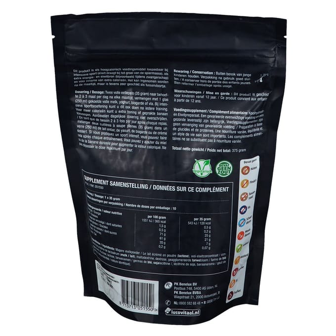 Lucovitaal Koolhydraten Gewichtstoename poeder 375 gram