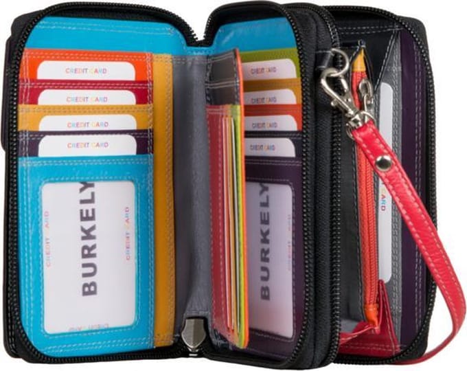 BURKELY Dames Tasje/Ritsportemonnee Zwart