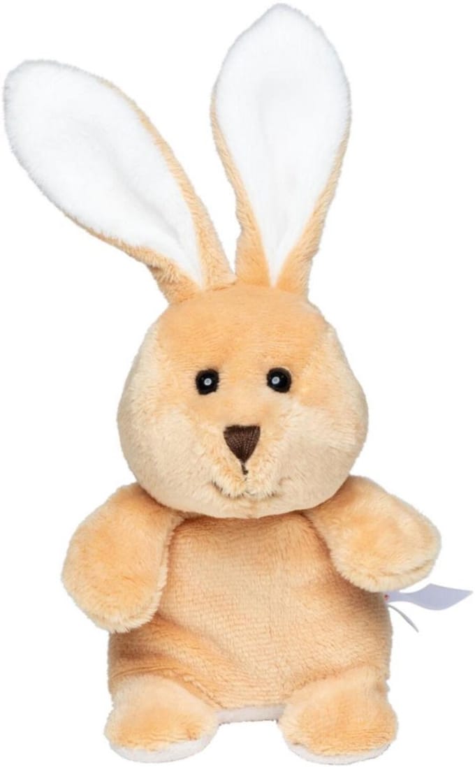 Pluche konijn/haas knuffel 19 cm met beschrijfbaar label