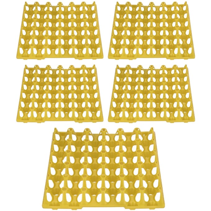 5 stuks plastic eierdozen met 30 cellen, houder voor opslag, transport, thuis, boerderij geel