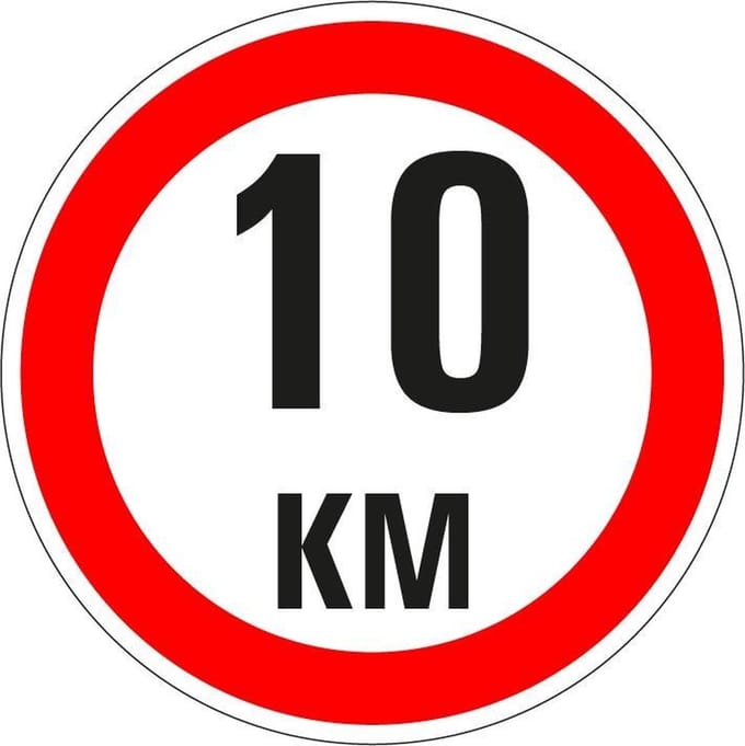 Maximaal 10 km bord, kunststof, A1 150 mm
