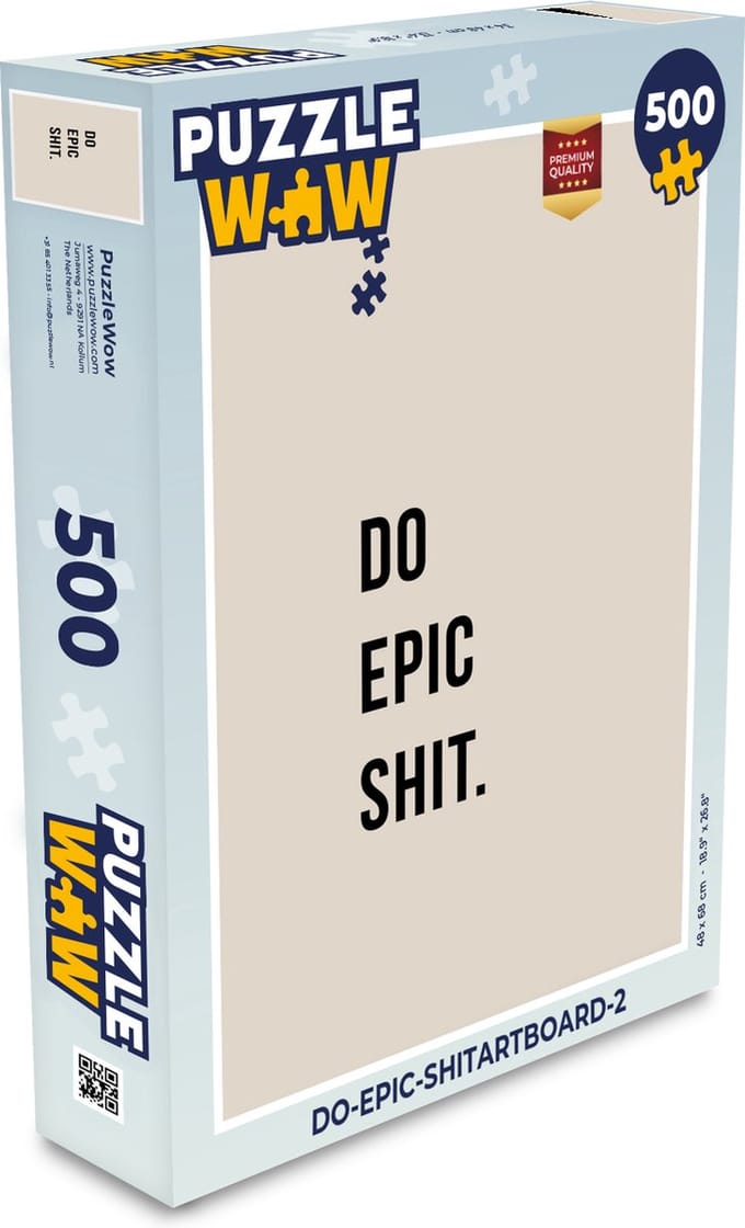 Puzzel Quotes - Do epic shit - Beige - Legpuzzel - Puzzel 500 stukjes
