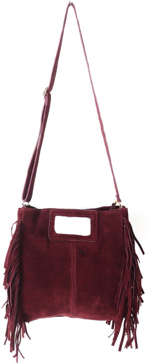 Giuliano lederen schodertas Odette - Suede - Made in Italy - Bordeaux