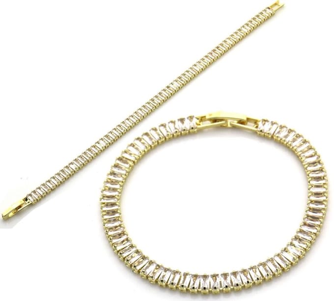 Armband voor Vrouwen - Gouden – 21cm – Verstelbaar – Strass
