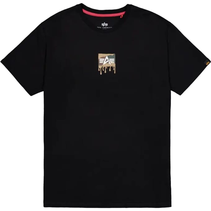 T-shirt met print op de rug Alpha Industries Dripping Camo