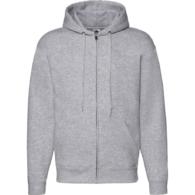 Fruit Of The Loom Heren Met Ritssluiting Sweatshirt Met Capuchon / Hoodie (Heather Grijs)