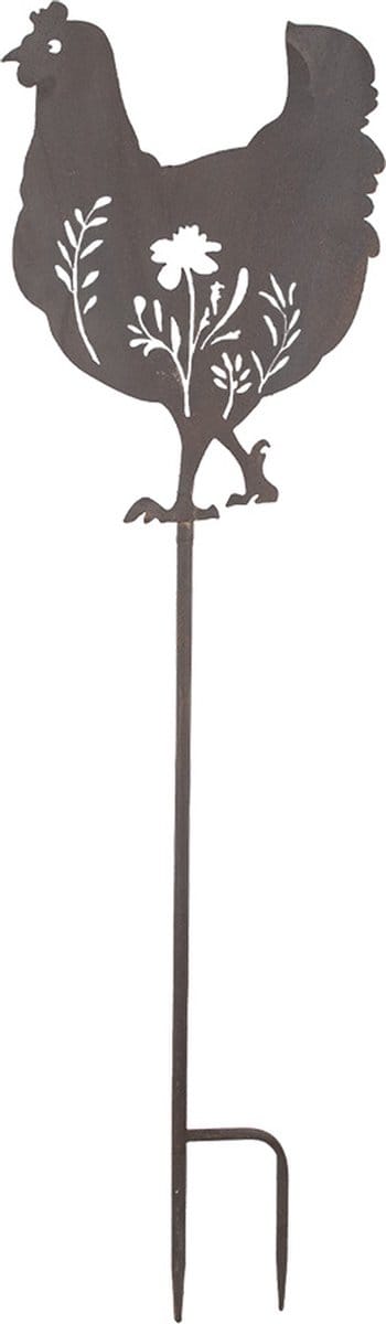Clayre & Eef Tuinsteker Kip 32x2x113 cm Bruin Metaal
