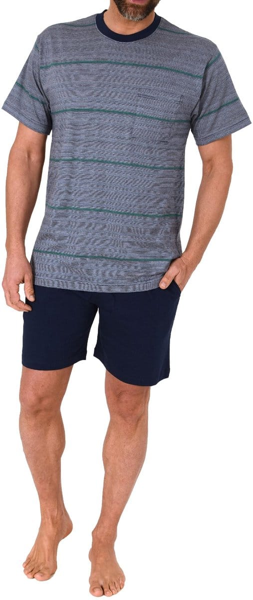 Herenpyjama met korte mouwen in Stripe Optics - Ook in Oversizes