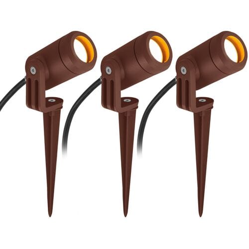 KS Verlichting set van 3 LED Grondspot - LED-Spike - Corten - Compact - GU10