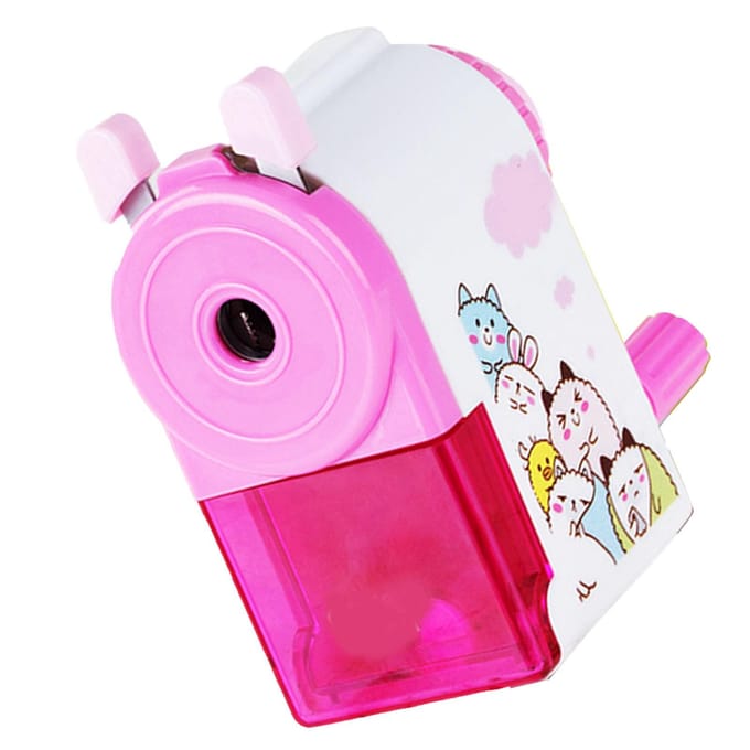 Taille-crayon rotatif mignon portable efficace à manivelle manuelle pour étudiants rouge