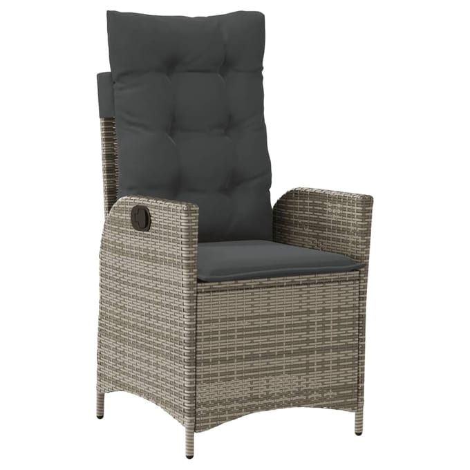 vidaXL - 7-delige - Tuinset - met - kussens - poly - rattan - grijs