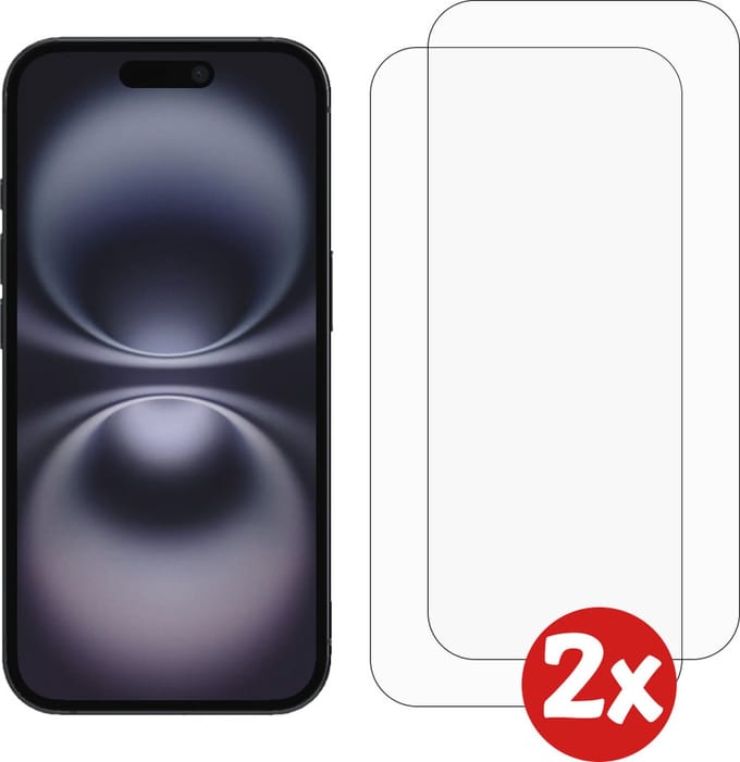 Smartphonica Screenprotector Geschikt voor iPhone 16 - Beschermglas van Gehard Glas voor iPhone 16 - Tempered Glass Screenprotector for iPhone 16 - 0,3mm Dun - 2 Pack