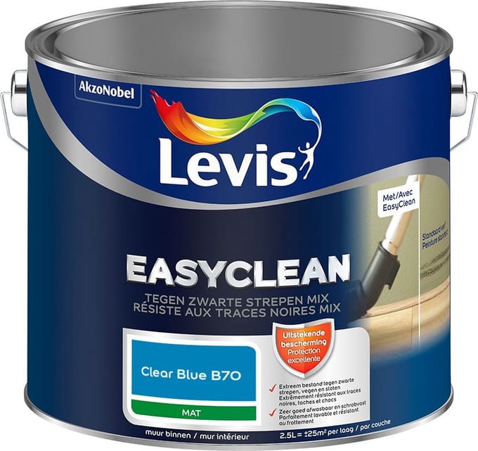 Levis - Easyclean Tegen Zwarte Strepen Mix - Clear Blue B70 - Mengverf - 2,5 L
