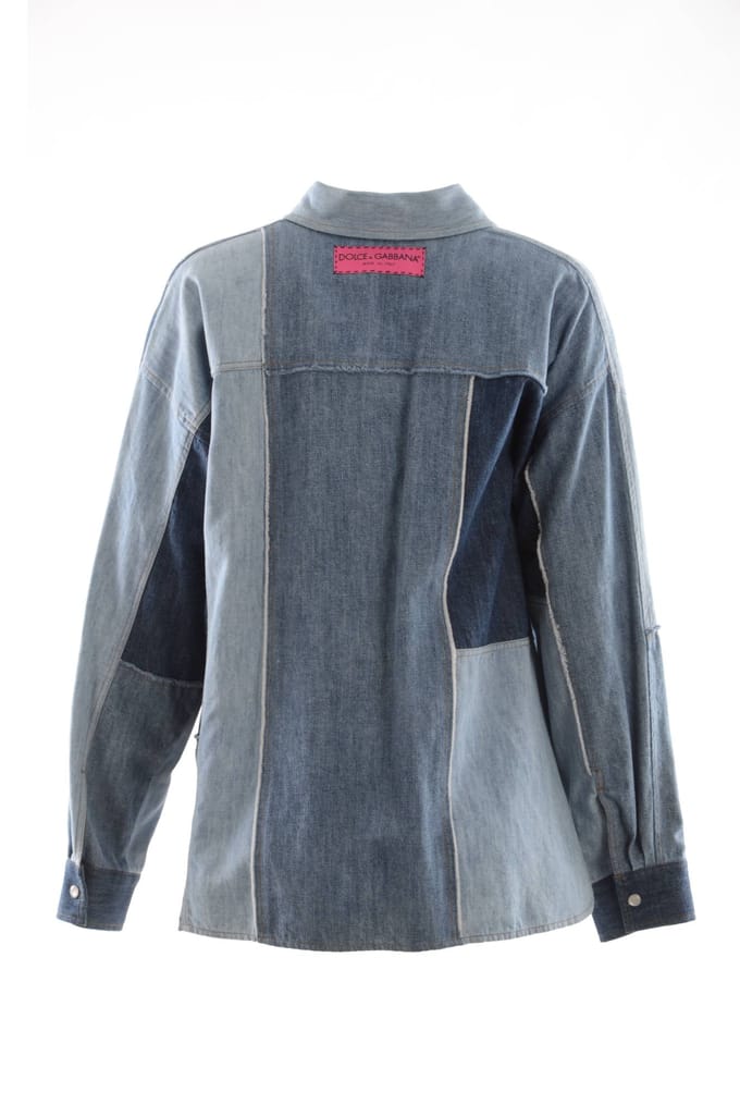 Dolce & Gabbana Dames Denim Blouse met Lange Mouwen