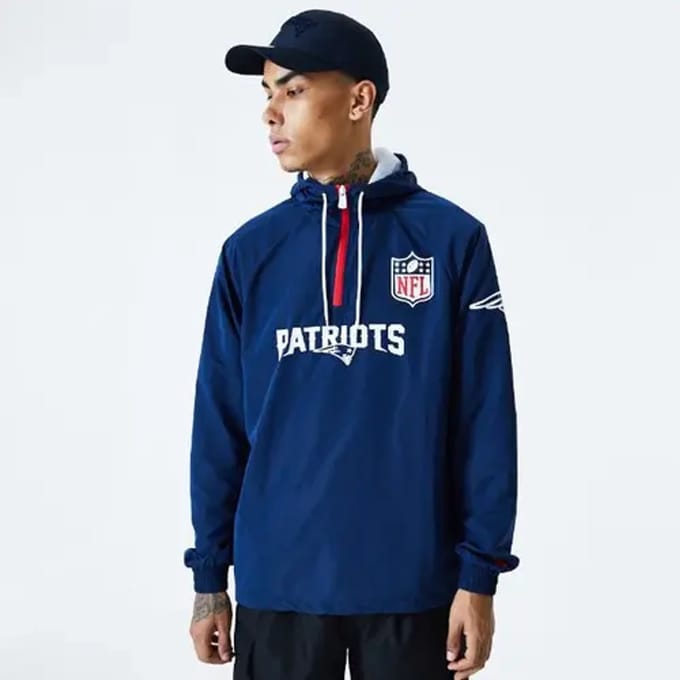 Pull-On-windjack voor heren NFL-windjack met 1/4 rits Neepat originele teamkleuren