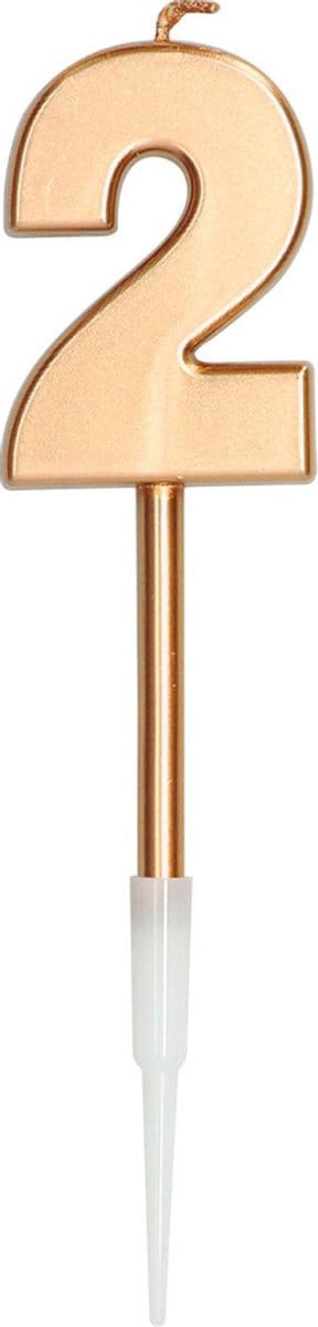 Folat - Verjaardagskaars 2 Brons Metallic