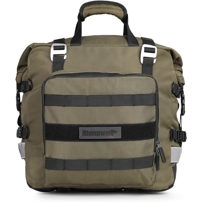 Sac de moto en Polyester 20L, grande capacité, sac de selle latéral universel avec amovible et étanche vert d’armée