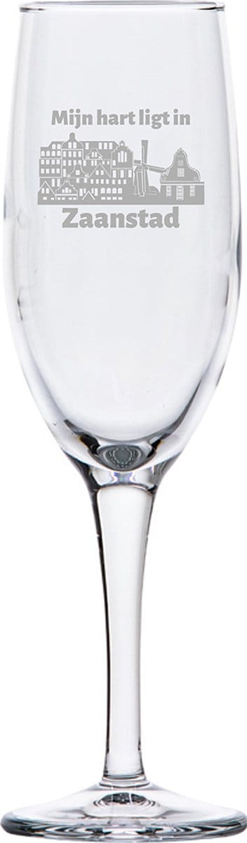 Gegraveerde Champagneglas 16,5cl Zaanstad