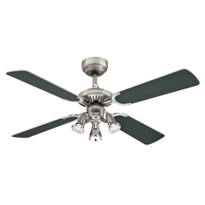 Westinghouse ventilator Princess Euro 3-lamps, zilver/grafiet