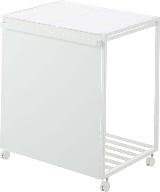Yamazaki Afvalscheidingsprullenbak met wielen - 2 comp - Tower - Wit