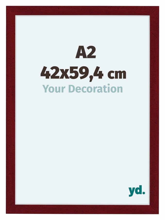 Your Decoration - Fotolijst A2 42x59,4 cm - MDF - Wijnrood Geveegd - Como