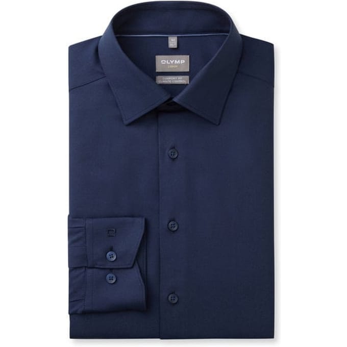 OLYMP Luxor 24/Seven Overhemd, Comfort Fit, New Kent, Marineblauw
