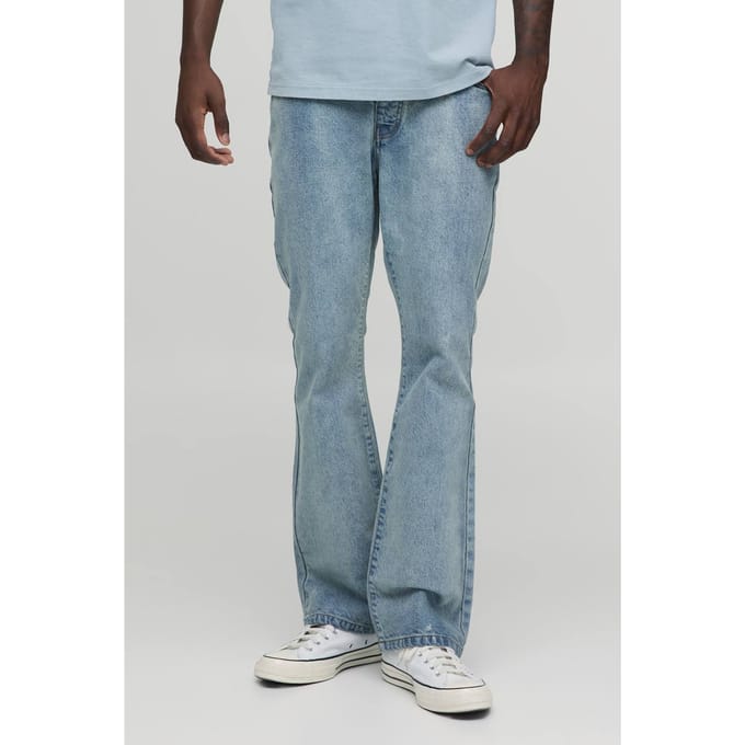 Essential Slim Flare Rigid Washed Jeans | Stonewash | Size 44R