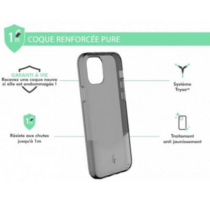 Force Case, Hoesje geschikt voor iPhone 12 / 12 Pro - PURE Versterkt, Transparant zwart