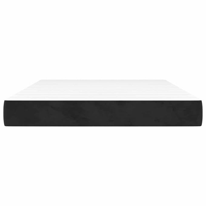 vidaXL - Pocketveringmatras - medium - 140x220x20 - cm - fluweel - zwart