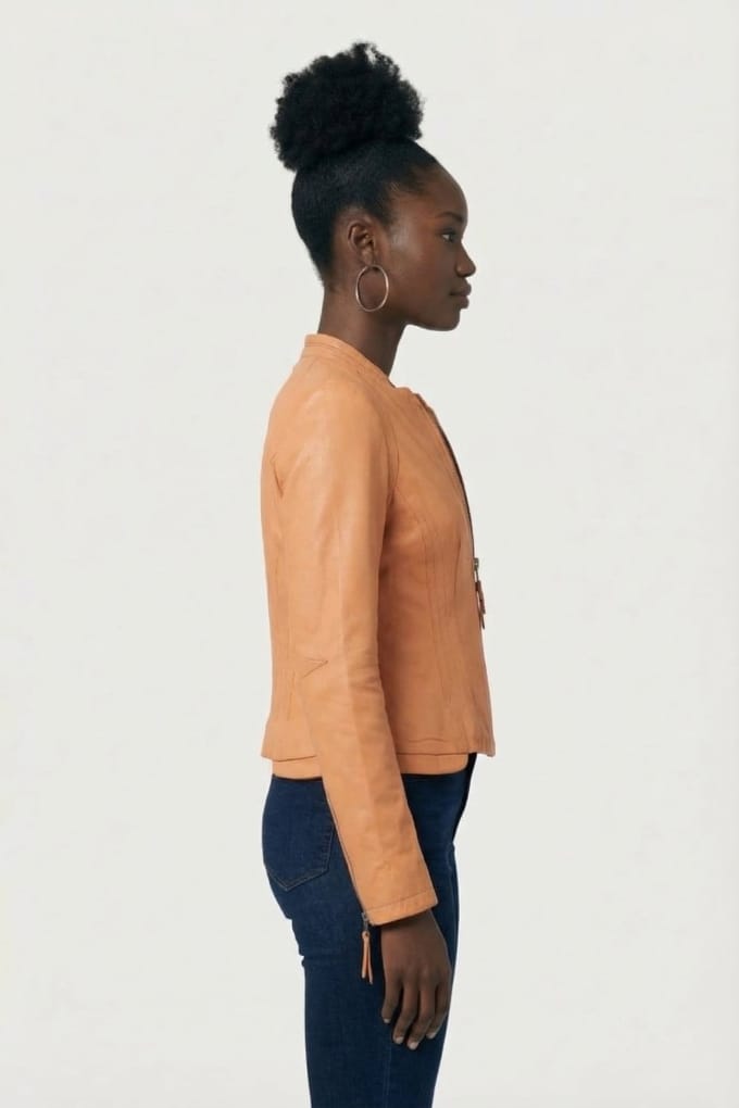 DNA Amsterdam Michela Peach Blossom Größe: 4 | Lederjacken Outlet | Damen | Orange