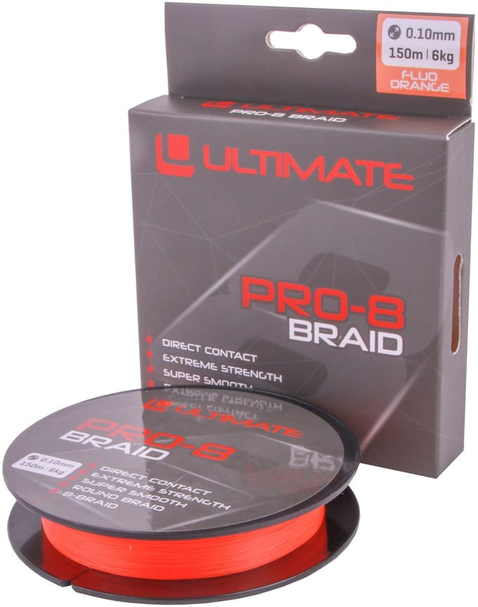 Ultimate Pro-8 Braid 0.18mm 11kg 150m Fluo Orange - Gevlochten Lijn