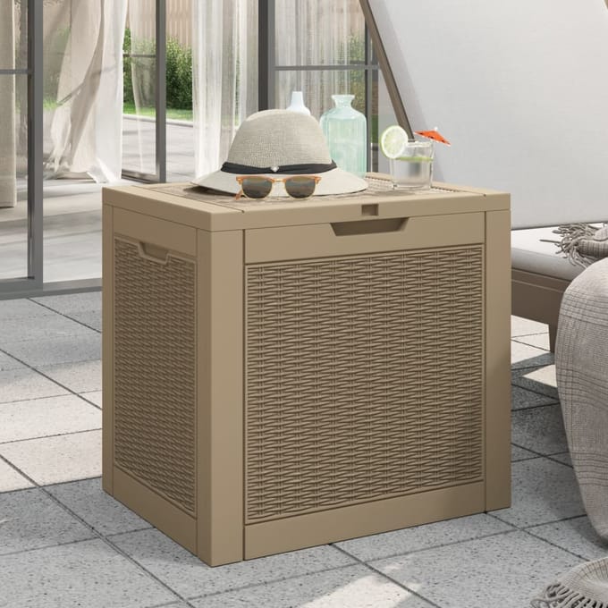 vidaXL - Tuinbox - 55,5x43x53 - cm - polypropeen - lichtbruin