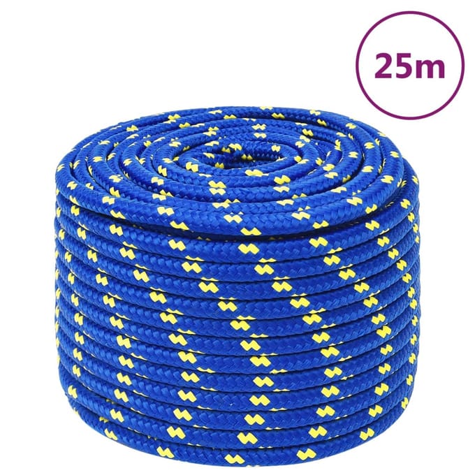 vidaXL - Boottouw - 12 - mm - 25 - m - polypropeen - blauw