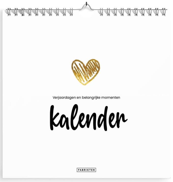 Fabrikten Verjaardagskalender Love - 21 x 21 cm - Hartjes