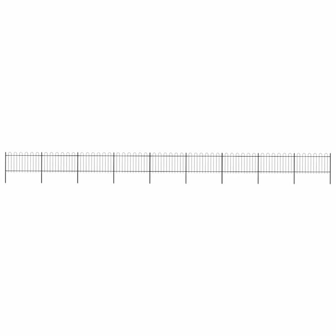 vidaXL - Tuinhek - met - ringtop - staal - 1506x100 - cm - zwart