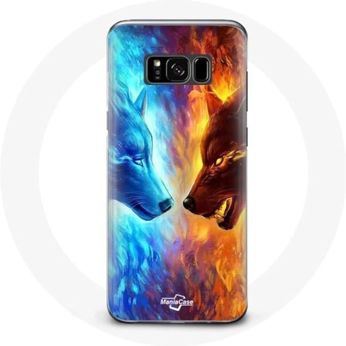 Coque pour Samsung Galaxy S8 plus Loup de Glace et de feu