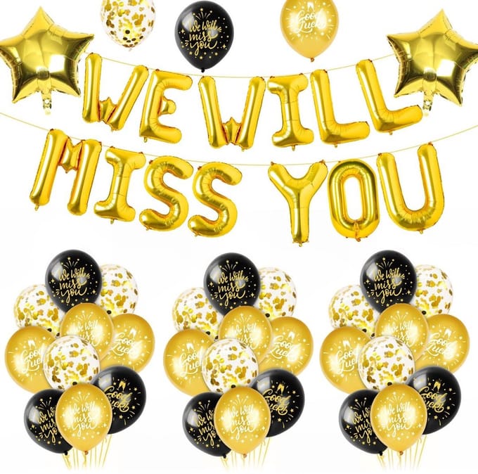FeestmetJoep® Afscheid collega versiering - We will miss you goud