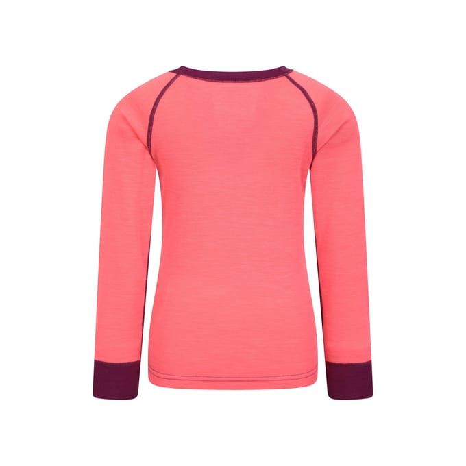 Mountain Warehouse Kinder/Kids Merino II Ronde Hals Base Layer Top (Helder Roze)