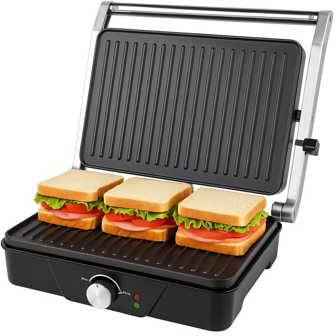 ELDOM - Contactgrill - RVS - 30x25 cm - 2000W