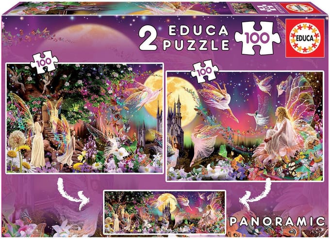 2-delige puzzel x 100 pièces Educa Panorama Hadas