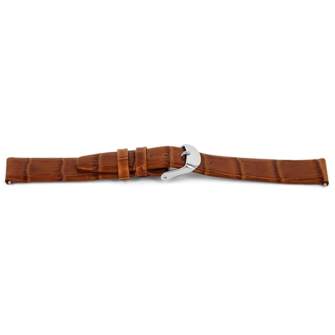 Horlogeband C414 Croco Glans Ongestikt Cognac 12x10 mm