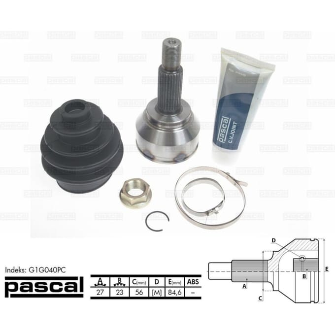 Homokineet reparatie set, aandrijfas PASCAL G1G040PC