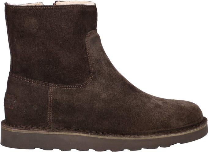 Shabbies Amsterdam - Palissa Mia Zip Suède Donkerbruin - Maat 39